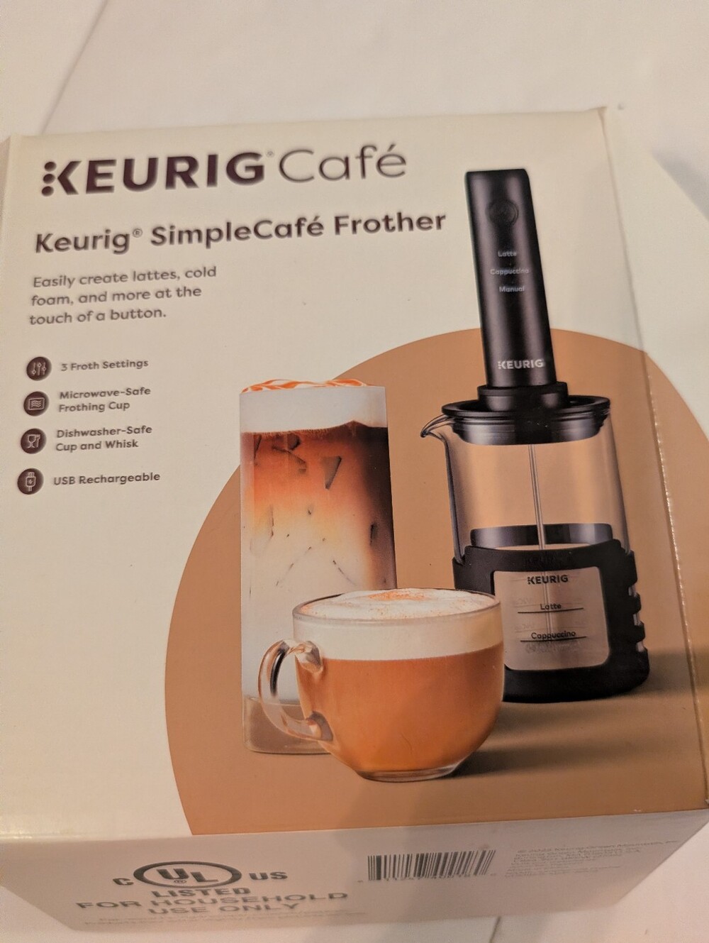 Keurig SimpleCafé Frother in Black - Electric Milk Frother